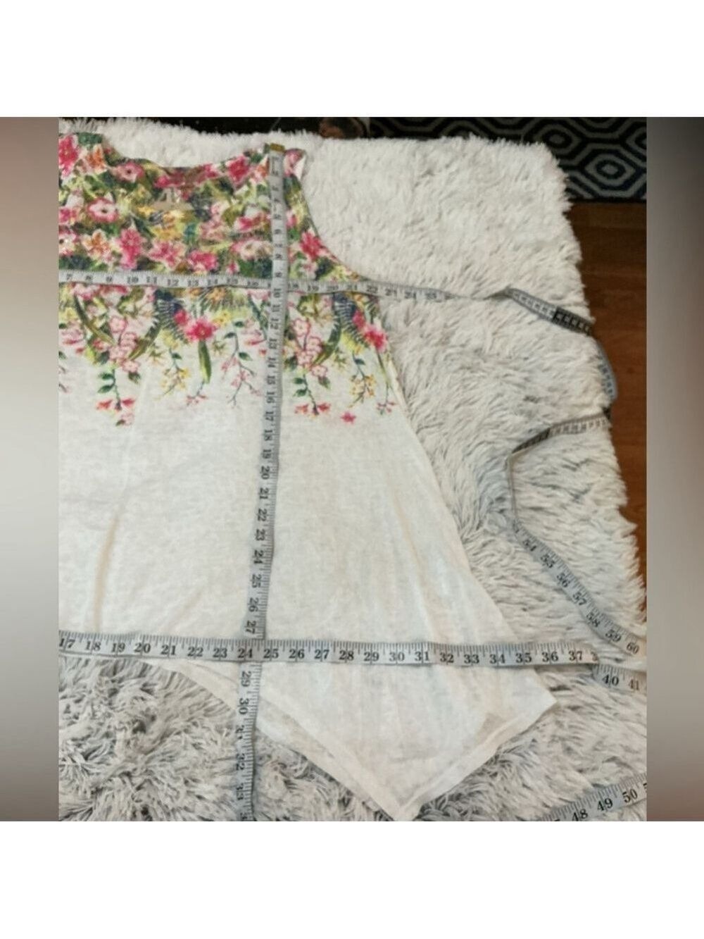 Women's SJS Floral Print Tank or swim cover up XL White Multi new with tags - Picture 10 of 11